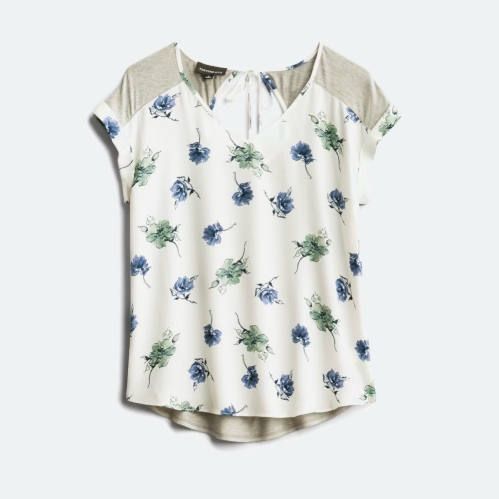 Cheylee Tie Back Mix Material Top